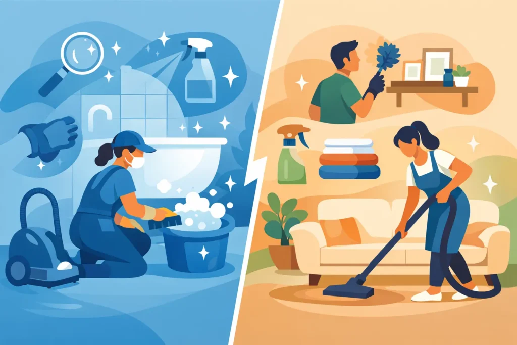 Deep Cleaning vs Regular Cleaning